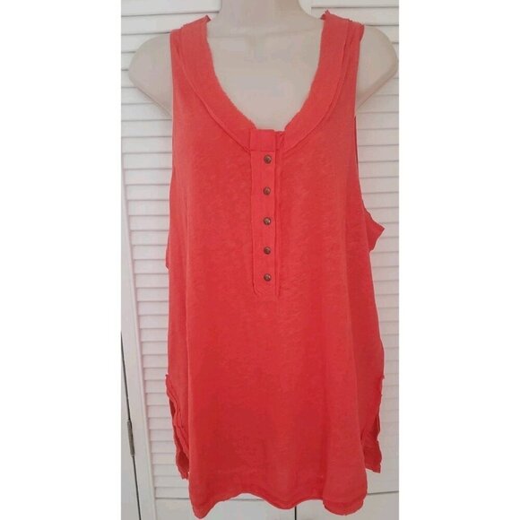 NEW WE THE FREE BY FREE PEOPLE LOVE LANGUAGE TANK RADIANT WATERMELON MEDIUM - Picture 2 of 9